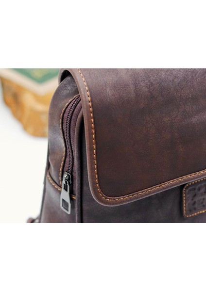 Baykuş Figürlü Business Sırt Çantası Etnik Bohem Style - Acı Kahve