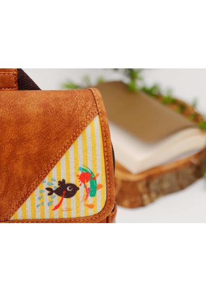 Karabalık Figürlü Business Sırt Çantası Etnik Bohem Style - Taba fiyatları