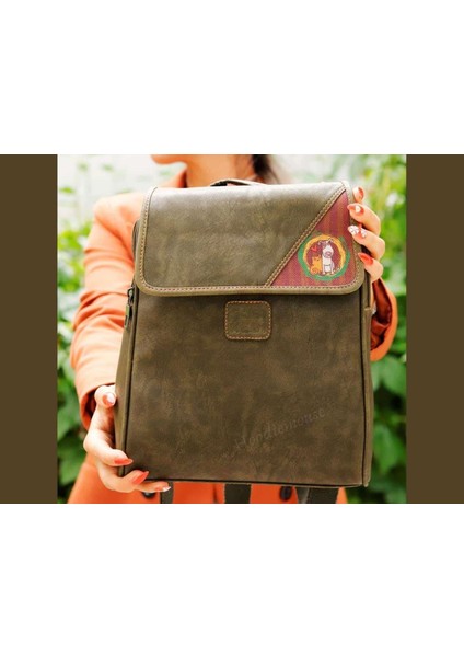 Köpek Figürlü Business Sırt Çantası Etnik Bohem Style - Yesıl fiyatları