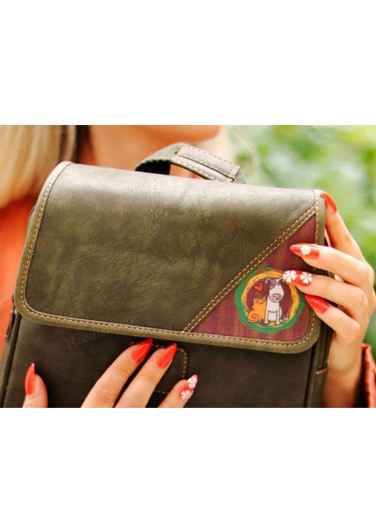 Köpek Figürlü Business Sırt Çantası Etnik Bohem Style - Yesıl modelleri
