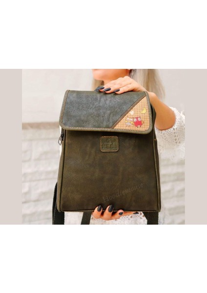 Baykuş Figürlü Business Sırt Çantası Etnik Bohem Style - Yesıl