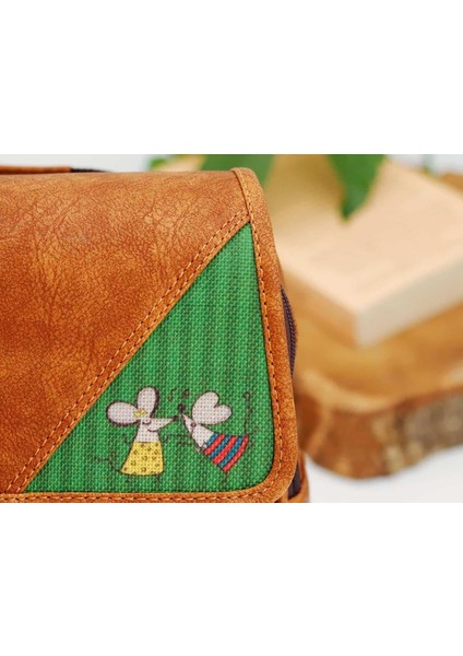 Dans Eden Fare Figürlü Business Sırt Çantası Etnik Bohem Style - Taba