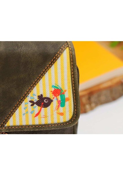 Karabalık Figürlü Business Sırt Çantası Etnik Bohem Style - Hakı Yesil indirimleri