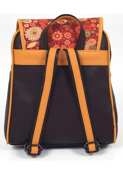 Cadı Figürlü Kapaklı Sırt Çantası Etnik Bohem Style - Kahverengi fiyatları