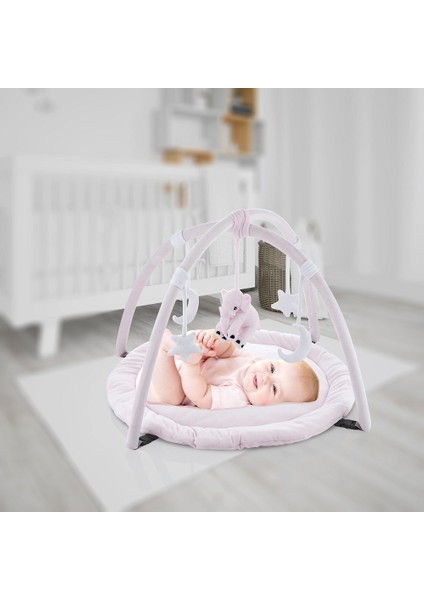 Fil Desenli Pembe Oyuncaklı Yumuşak Pamuklı Oyun Halısı Yenidoğan Bebek Aktivite Oyun Matı -Babyjeem