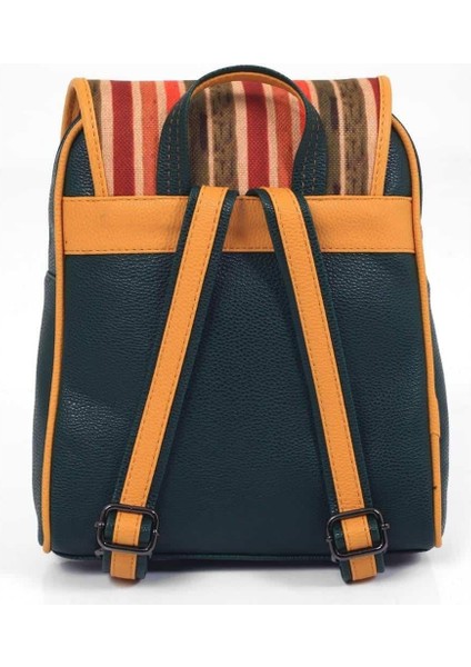 Kuş Figürlü Kapaklı Sırt Çantası Etnik Bohem Style - YESİL fiyatları