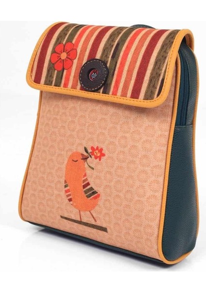 Kuş Figürlü Kapaklı Sırt Çantası Etnik Bohem Style - YESİL modelleri