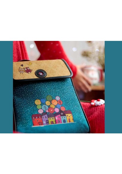 Baykuş Figürlü Kapaklı Sırt Çantası Etnik Bohem Style - Bordo