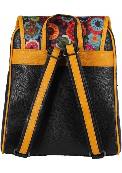 Köpek Figürlü Kapaklı Sırt Çantası Etnik Bohem Style - Siyah fiyatları