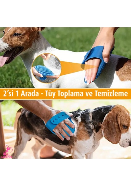 Kedi Köpek için Silikon ve Ayarlanabilir Tüy Toplama ve Masaj Tarağı