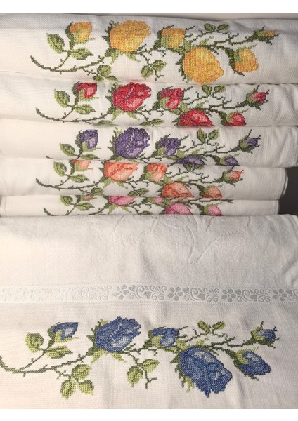 6 Adet Kanaviçe Nakışlı El Havlusu 50X90 fiyatları