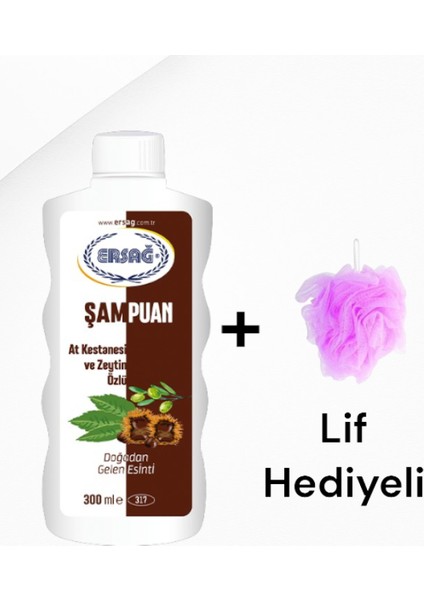 At Kestanesi ve Zeytin Özlü Şampuan 300 ml - ( Lif Hediye'li )