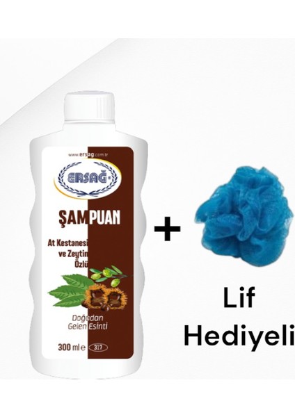 At Kestanesi ve Zeytin Özlü Şampuan 300 ml - ( Lif Hediye'li )