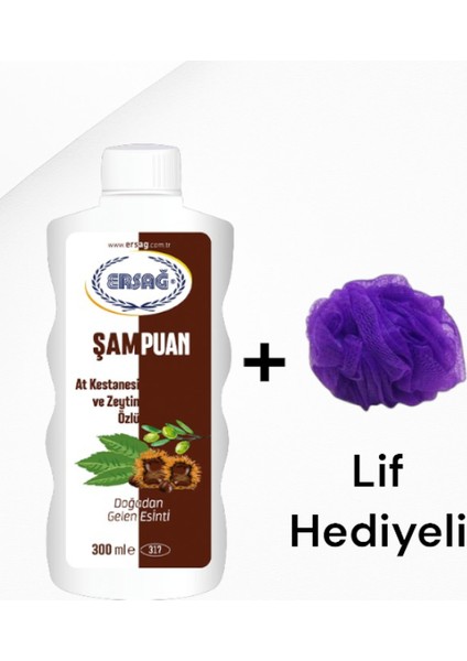 At Kestanesi ve Zeytin Özlü Şampuan 300 ml - ( Lif Hediye'li )