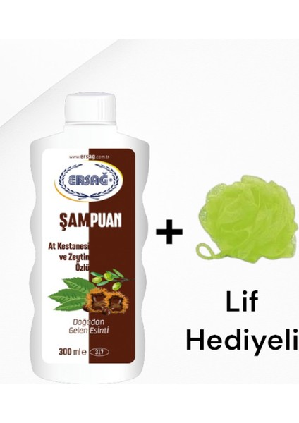 At Kestanesi ve Zeytin Özlü Şampuan 300 ml - ( Lif Hediye'li )