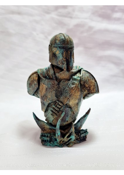 3D Mandalorian/ Mando Büst Figür/star WARS/10CM/PAS Efektli