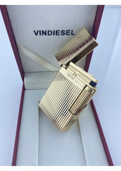 Çelik Gazlı Dupont Çakmak Özel Kutulu Gold Tasarım