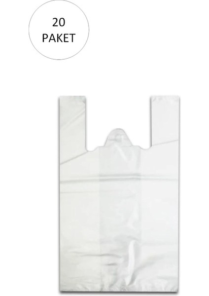 Beyaz Hışır Atlet Poşet Mini Boy 22X31 cm 20 Paket Takriben 10.000 Adet