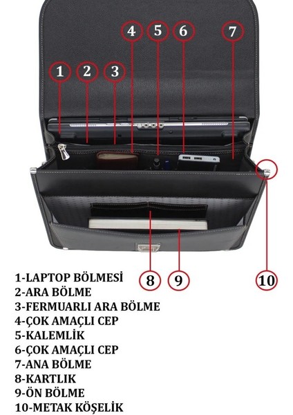 Erkek Evrak Çantası 15.6'inç Laptop Bölmeli Su Geçirmez Omuz Askılı
