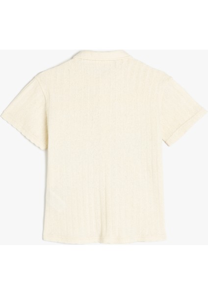 Kısa Kollu Pamuklu Polo Yaka Oversize Tişört