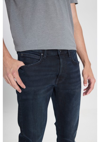 Luke Slim Fit Dar Kesim Normal Bel Dar Paça Koyu Mavi Jean Denim Pantolon modelleri