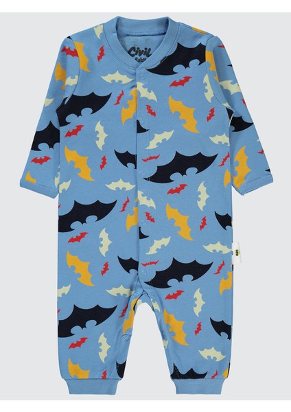 Civil Baby Erkek Bebek Patiksiz Tulum 6-18 Ay Açık Indigo