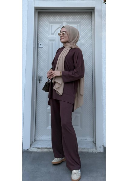 Kapüşonlu Bol Paça Alt Üst Eşofman Takım Mürdüm fiyatları