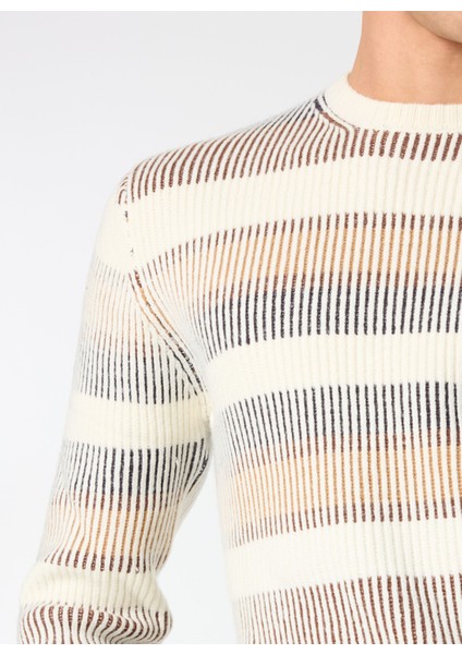 Bisiklet Yaka Slim Fit Ekru Erkek Kazak MI2878SS fırsatları