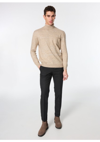 Balıkçı Yaka Standart Bej Melanj Erkek Kazak ACE049251314_BMJ modelleri