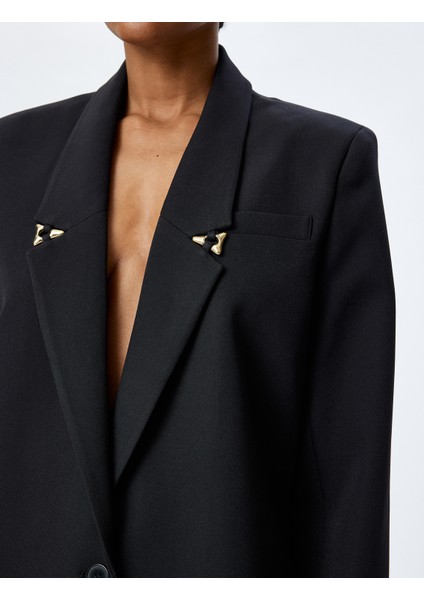 Aksesuar Detaylı Kruvaze Oversize Blazer Ceket indirimleri