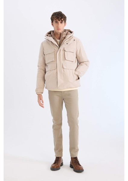 Su İtici Slim Fit Dar Kesim Kapüşonlu Fermuarlı Çıtçıt Kapamalı Cepli Mont C7443AX24WN fiyatları