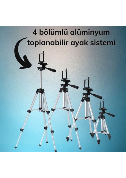 Fotoğraf Video Çekimi Için Taşıma Çantalı Alüminyum Kamera Tripodu 130CM