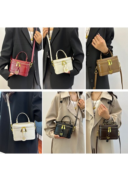 Niş Moda Zarif El Taşıma Kutusu Çanta Retro Yüz Eşleşen Omuz Kıdemli Crossbody Küçük Kare Çanta (Yurt Dışından)