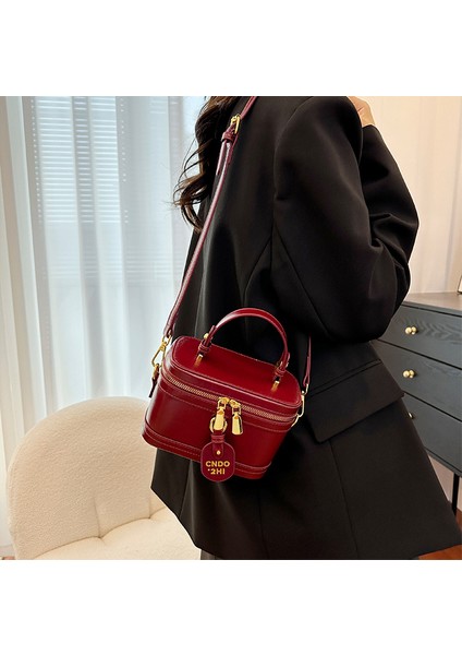 Niş Moda Zarif El Taşıma Kutusu Çanta Retro Yüz Eşleşen Omuz Kıdemli Crossbody Küçük Kare Çanta (Yurt Dışından)