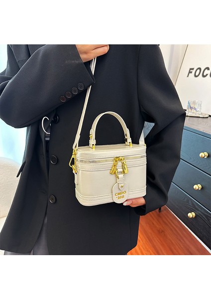 Niş Moda Zarif El Taşıma Kutusu Çanta Retro Yüz Eşleşen Omuz Kıdemli Crossbody Küçük Kare Çanta (Yurt Dışından)