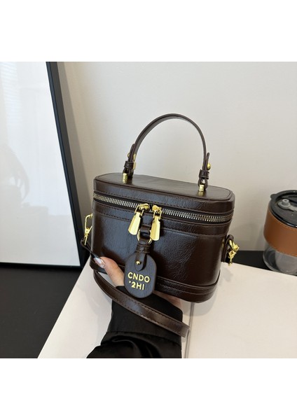 Niş Moda Zarif El Taşıma Kutusu Çanta Retro Yüz Eşleşen Omuz Kıdemli Crossbody Küçük Kare Çanta (Yurt Dışından)