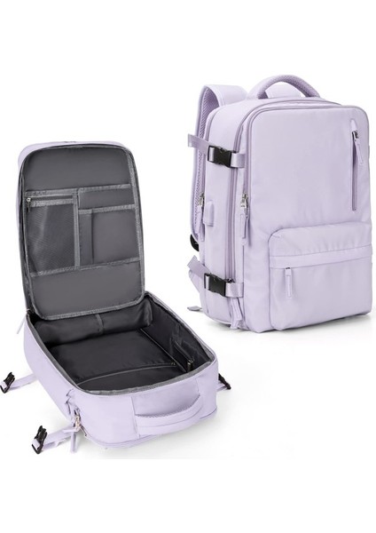 Kadın Büyük Kapasiteli Çok Fonksiyonlu Sırt Çantası - Açık Mor (Yurt Dışından) indirimleri