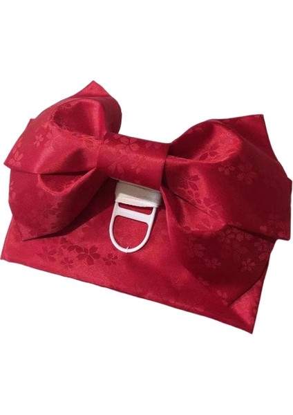 Japon Kimono Obi Fiyonklu Robe Geniş Bel Askısı Kuşırmızı (Yurt Dışından)