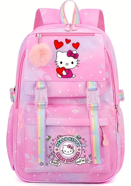 Çocuk Sırt Çantası Hello Kitty Figürlü 4 Bölmeli Geniş Kapasiteli