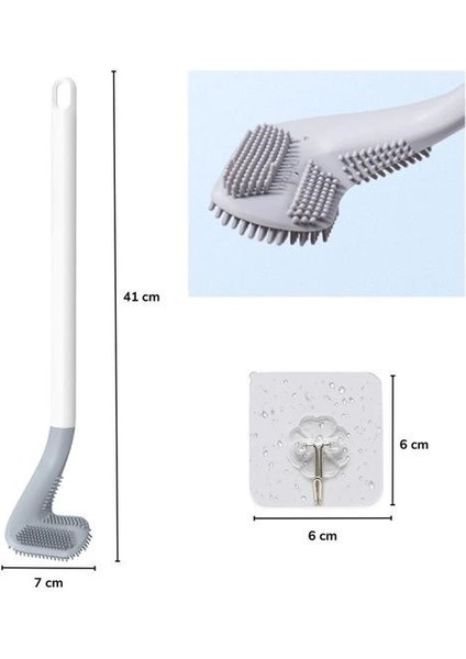 Silikon WC Klozet Mutfak Temizlik Fırçası