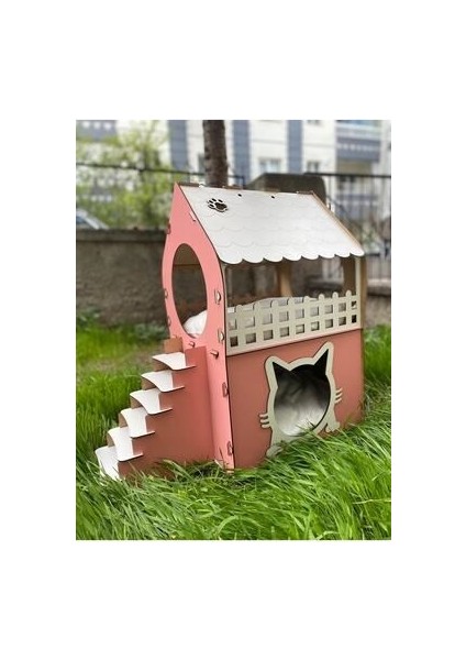 2 Katlı Kedi Evi 5kg Üzeri Kediler Için Uygun xL Model