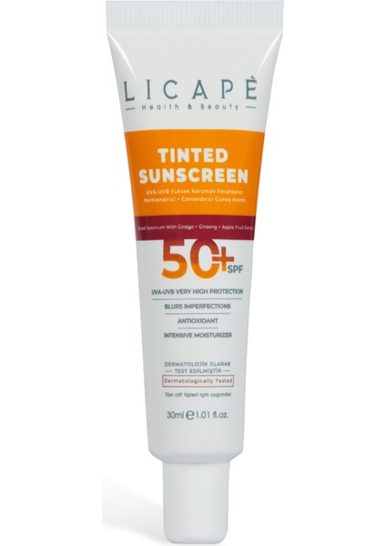 Yüksek Koruma Tinted (KAPATICI) 50 Spf Güneş Kremi