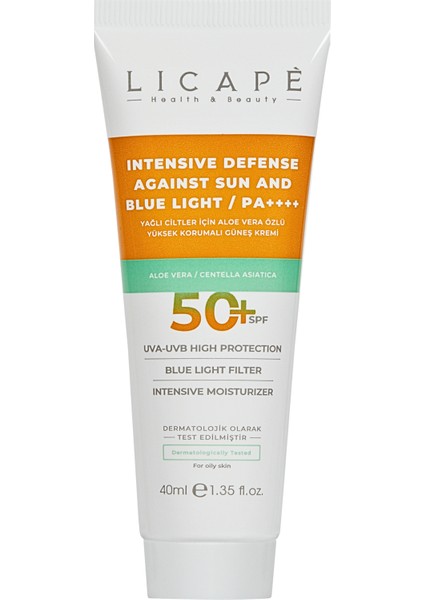 Yağlı Ciltler İçin Aloe Vera Özlü Yüksek Korumalı +50 Faktör Güneş Kremi 40ml
