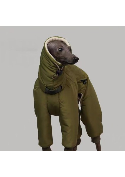 Köpek Giysileri, Yeşil Kapüşonlu Kış Dört Ayaklı Köpek Pamuk Kazak - Greyhound, Alaska Büyük Köpek Özel Kalıp (Yurt Dışından) fiyatları