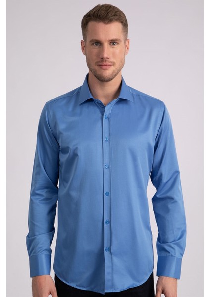 Modern Slim Fit Düz Saten Erkek Gömlek fiyatları