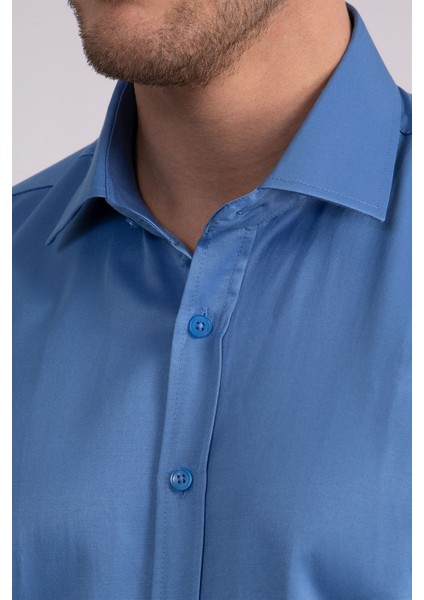 Modern Slim Fit Düz Saten Erkek Gömlek modelleri