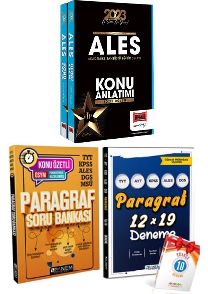 ALES Konu Anlatım+Panem Paragraf Soru Bankası+Paragraf Deneme+Türkçe 10 Deneme