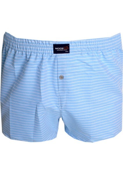 Mode Xl Büyük Beden Erkek Boxer Desenli Poplin 6348 Buz Mavi