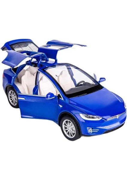 1:24 Tesla Model x Alaşım Araç Modeli Çocuklar Için Araba Oyuncakları 124 Büyük Boyut Döküm Oyuncakları Erkek Çocuklar Doğum Günü Noel Hediyeleri Toy Araçları (Mavi) (Yurt Dışından)