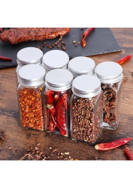 12PCS Kare Baharat Şişeleri Kurşun Cam Baharat Kavanozları Tuz Çalkalayıcı Gıda Kapları Mutfak Çeşni Kap Kapaklı Çeşni Konteyner | Tuz Domuzları, Mahzenler ve Sunucular (Yurt Dışından) modelleri